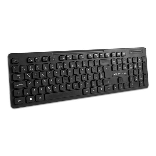 Imagem de Kit Teclado ABNT2 e Mouse 1000 DPI C3Tech K-W20BK Wireless - Preto