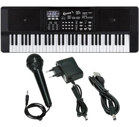 Imagem de Kit Teclado Barato Musical Estudante 61 Teclas Multi Funções