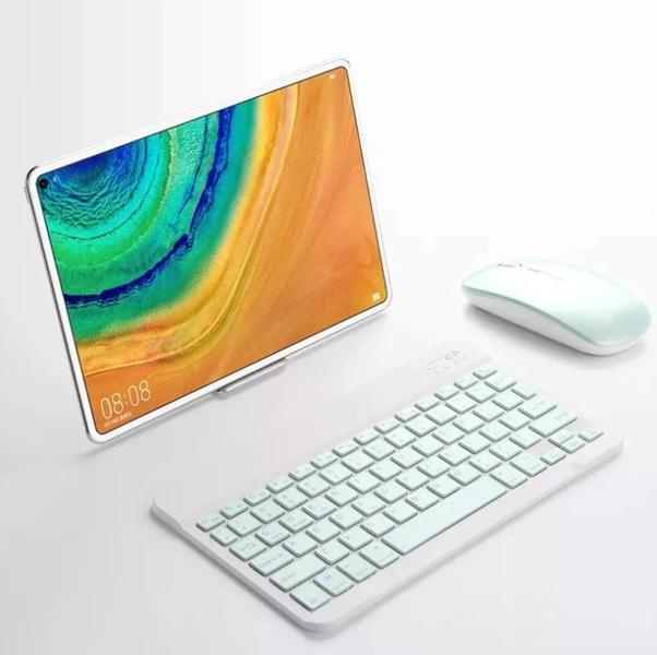 Imagem de Kit Teclado Bluetooth E Mouse Verde Para Galaxy Tab S6 Lite