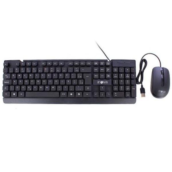 Imagem de Kit Teclado Cabo 1,5m + Mouse USB 1200dpi 150mA 5V / COR: PRETO / TAMANHO: U