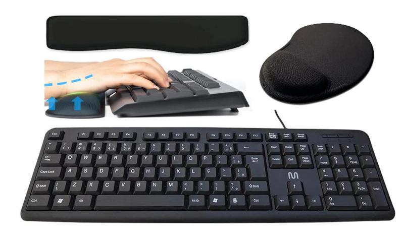 Imagem de KIT Teclado com fio USB Multi, Mouse Pad e Apoio Para Teclado - (SEM MOUSE)