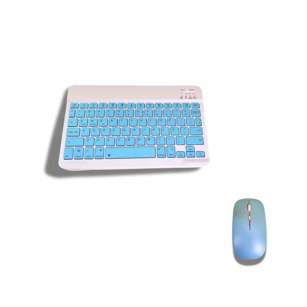 Kit Teclado Com Mouse Bluetooth Sem Fio Coloridos Wireless - fabiane