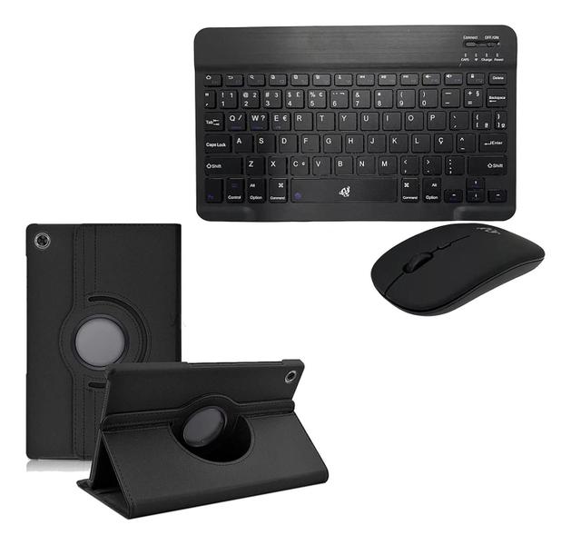 Imagem de Kit Teclado E Mouse Bluetooth+ Capa Giratória 360º Compativel Para Tablet  M9