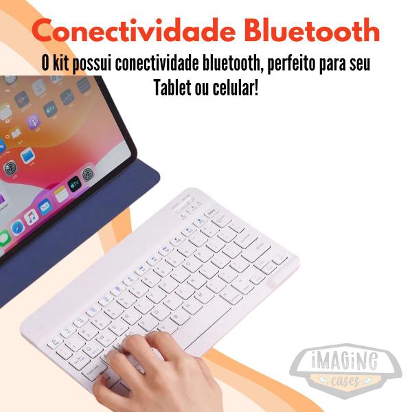 Imagem de Kit Teclado e Mouse Bluetooth Compacto para iPad Tablet PC