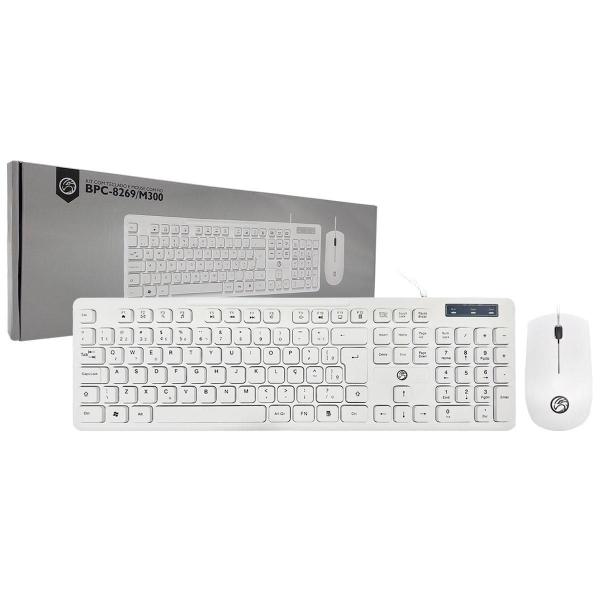 Imagem de Kit Teclado E Mouse Bril Pc, Usb, Abnt2, 1000 Dpi, Branco