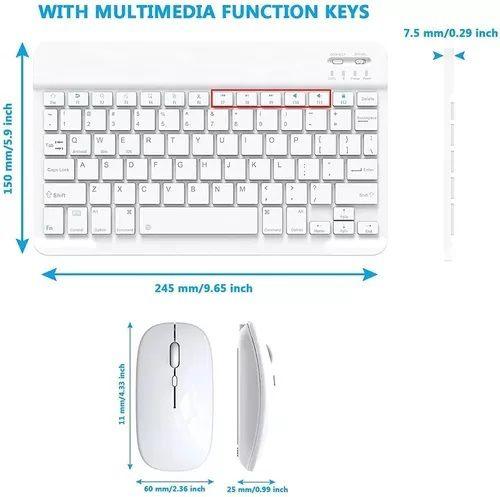 Imagem de Kit Teclado e Mouse BT Para iPad/ Galaxy Tablet + Suporte