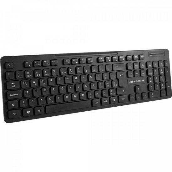 Imagem de Kit Teclado e Mouse C3Tech K-W20BK Sem Fio Preto