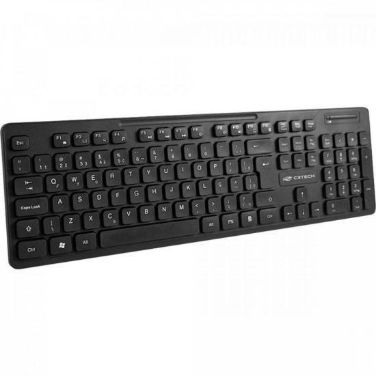 Imagem de Kit Teclado e Mouse C3Tech K-W20BK Sem Fio Preto