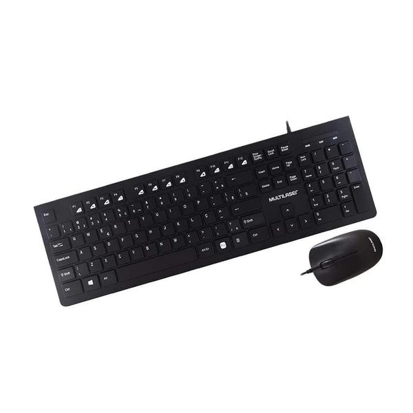 Imagem de kit teclado e mouse com fio computador multilaser