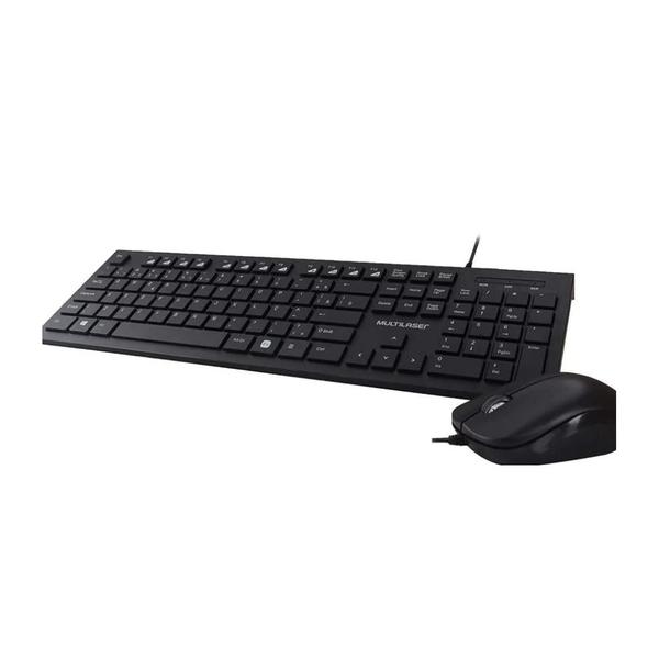 Imagem de kit teclado e mouse com fio computador multilaser