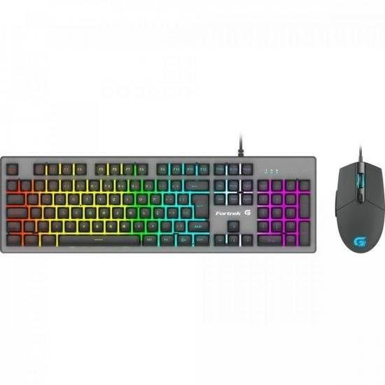 Imagem de Kit Teclado e Mouse Com Fio Gamer Fortrek Ranger Rainbow RGB