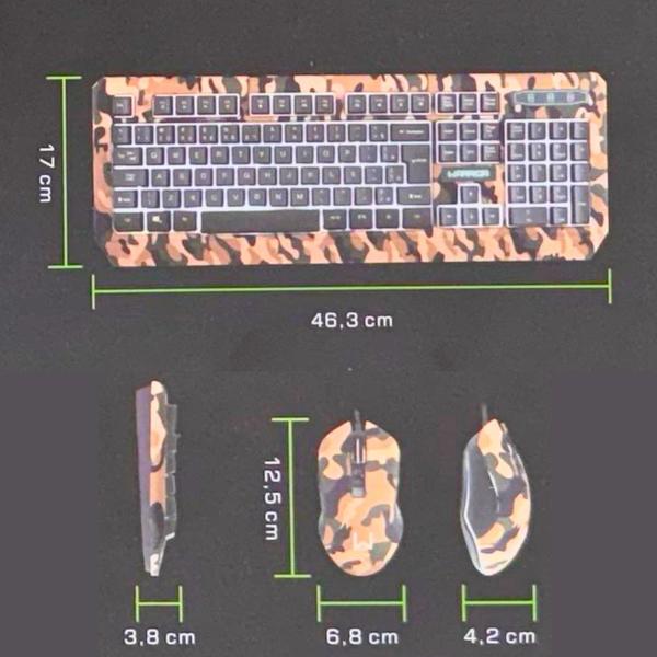 Kit teclado e mouse com fio gamer warrior kyler army - tc249 Imagem de Kit teclado e mouse com fio gamer warrior kyler army - tc249