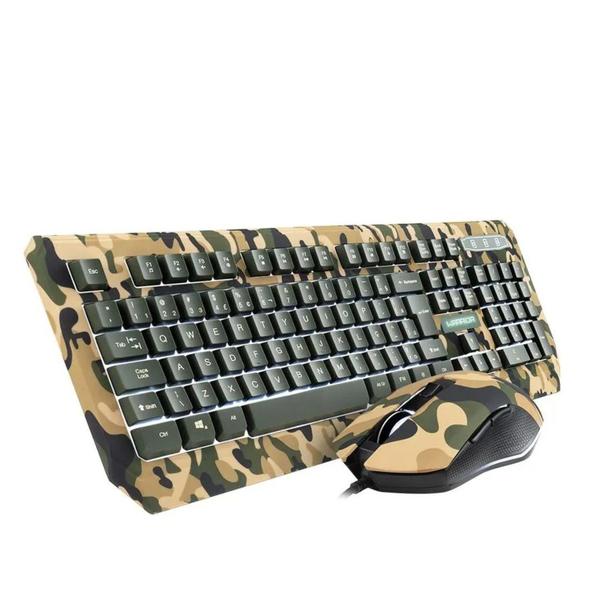 Kit teclado e mouse com fio gamer warrior kyler army - tc249 Imagem de Kit teclado e mouse com fio gamer warrior kyler army - tc249