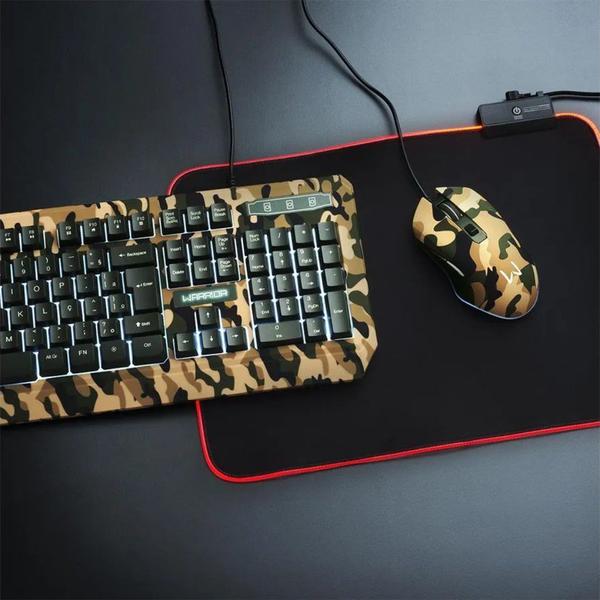 Kit teclado e mouse com fio gamer warrior kyler army - tc249 Imagem de Kit teclado e mouse com fio gamer warrior kyler army - tc249