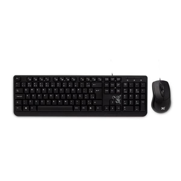 Imagem de Kit Teclado e Mouse com Fio Maxprint  USB 2.0, 1000 DPI, Padrão ABNT-2, Preto