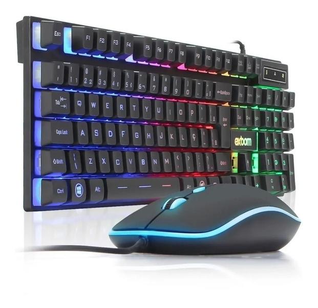 Imagem de Kit Teclado e Mouse Gamer BK-G550 Profissional Iluminação RGB com Padrão ABNT-II 