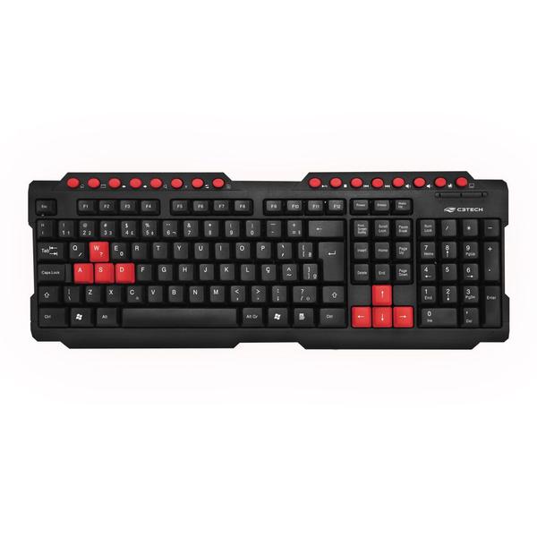 Kit teclado e Mouse Gamer GK-20BK Multimidia Com fio USB Preto e vermelho C3Tech Imagem de Kit teclado e Mouse Gamer GK-20BK Multimidia Com fio USB Preto e vermelho C3Tech