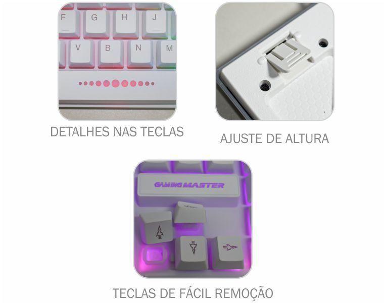 Kit Teclado e Mouse Gamer K-Mex KMW5228 Com Fio Branco Imagem de Kit Teclado e Mouse Gamer K-Mex KMW5228 Com Fio Branco