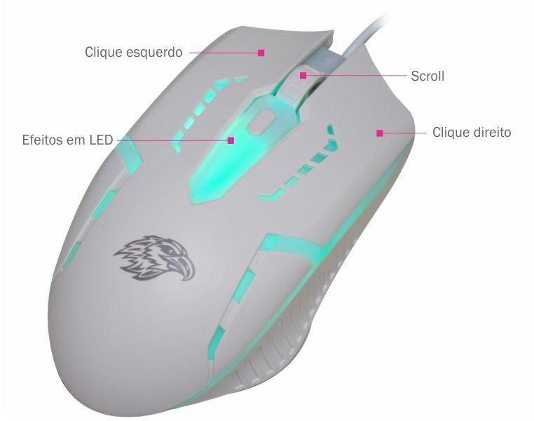 Kit Teclado e Mouse Gamer K-Mex KMW5228 Com Fio Branco Imagem de Kit Teclado e Mouse Gamer K-Mex KMW5228 Com Fio Branco