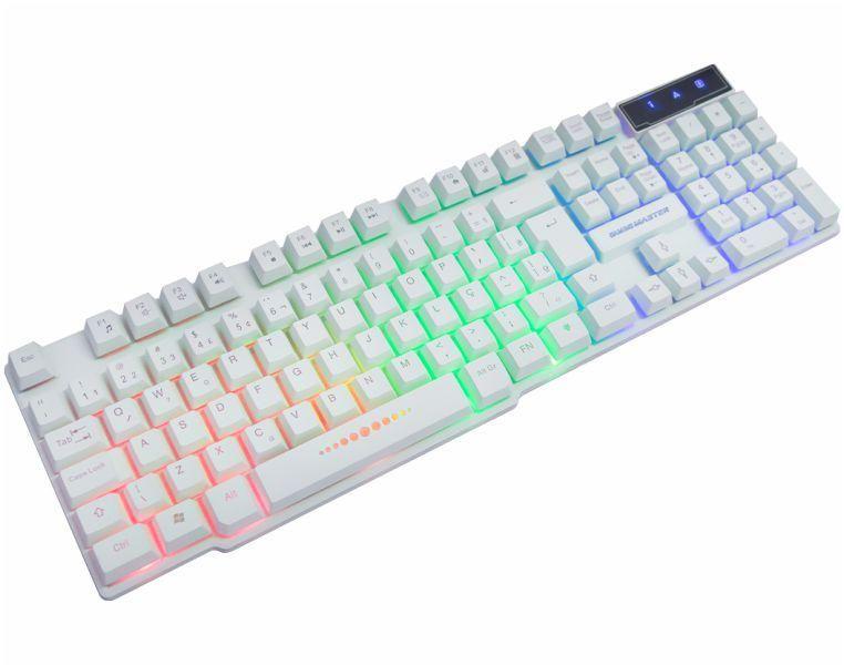 Kit Teclado e Mouse Gamer K-Mex KMW5228 Com Fio Branco Imagem de Kit Teclado e Mouse Gamer K-Mex KMW5228 Com Fio Branco