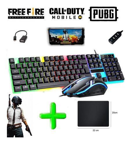 Imagem de Kit Teclado E Mouse Gamer Kit Cel Mobilador + Mouse Pad PUBG