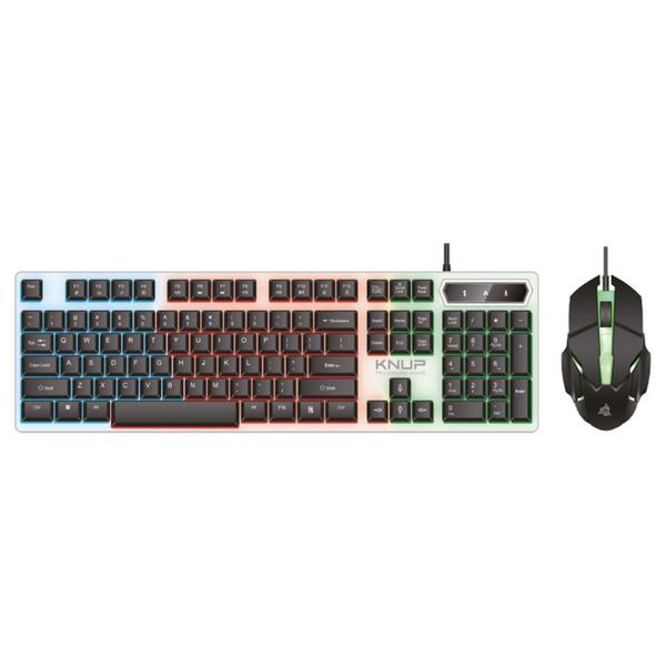 Imagem de Kit Teclado e Mouse Gamer LED RGB com fio USB para Computador Notebook Combo Gamer