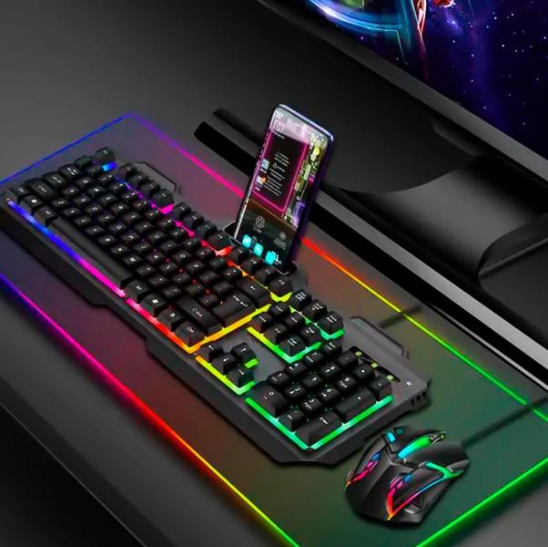 Imagem de Kit Teclado E Mouse Gamer Luz RGB Com Fio