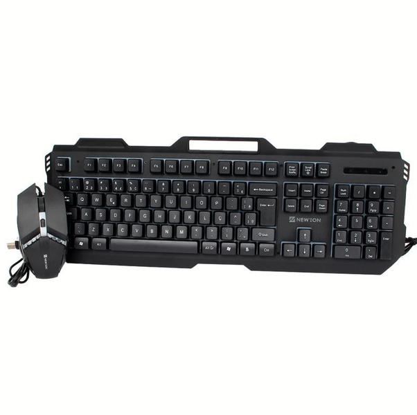 Kit Teclado E Mouse Gamer Luz RGB Com Fio - New Ion Imagem de Kit Teclado E Mouse Gamer Luz RGB Com Fio