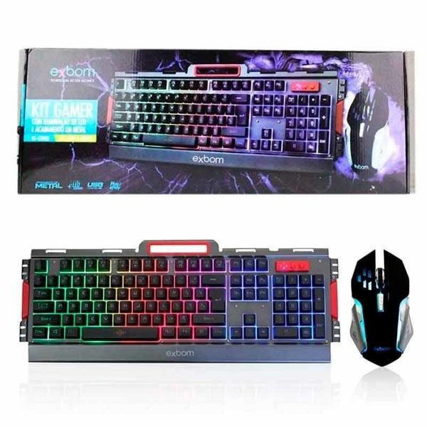 Imagem de Kit Teclado e Mouse Gamer Semi-Mecânico com fio BK-G3000 - Inglês US - Exbom