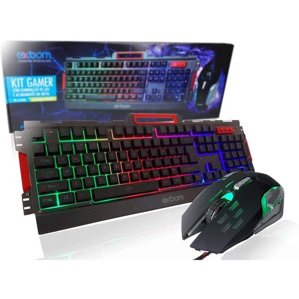 Imagem de Kit Teclado e Mouse Gamer Semi-Mecânico USB RGB BK-G3000 - Exbom