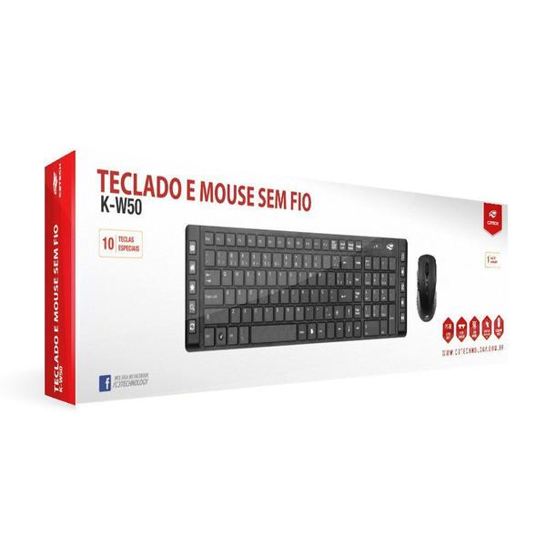 Imagem de Kit Teclado e Mouse K-W50BK Wireless - C3Tech