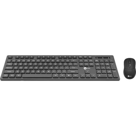 Imagem de Kit Teclado e Mouse Lecoo KW201 Sem Fio Preto F002