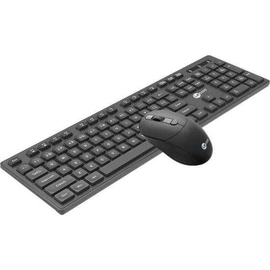 Imagem de Kit Teclado e Mouse Lecoo KW201 Sem Fio Preto F002