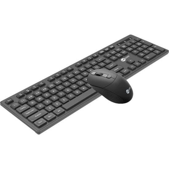 Imagem de Kit Teclado e Mouse Lecoo KW201 Sem Fio Preto