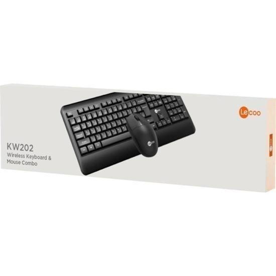 Kit Teclado e Mouse Lecoo KW202 Sem Fio Preto Imagem de Kit Teclado e Mouse Lecoo KW202 Sem Fio Preto