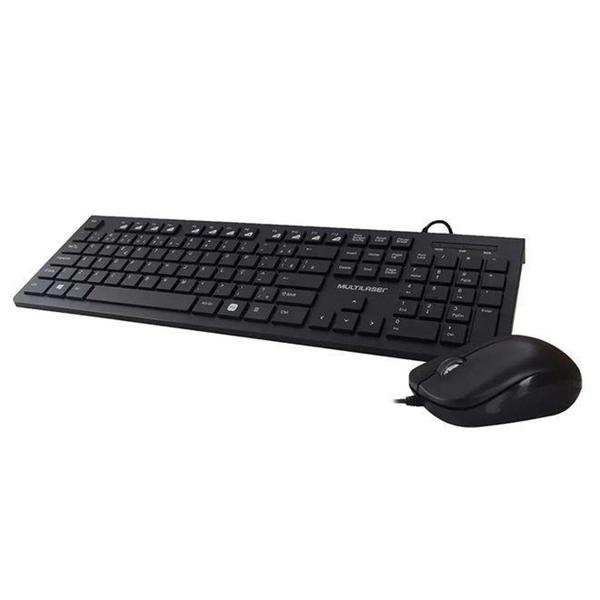 Imagem de Kit Teclado E Mouse Multilaser TC240 Multimídia USB Slim Com Fio Preto