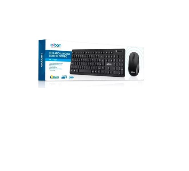 Imagem de Kit Teclado E Mouse Sem Fio 10 Metros Abnt 2 C/ Botão Dpi - exbom