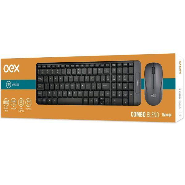 Kit Teclado e Mouse sem Fio 1200 DPI OEX BLEND TM404 Cinza Imagem de Kit Teclado e Mouse sem Fio 1200 DPI OEX BLEND TM404 Cinza