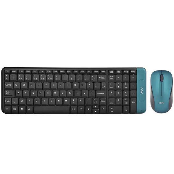 Imagem de Kit Teclado e Mouse sem Fio 1200 DPI OEX BLEND TM404 Verde