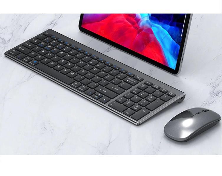 Imagem de Kit Teclado e Mouse Sem Fio 2.4g Ultra-Fino Recarregável DW-8078