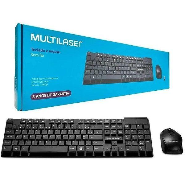 Imagem de Kit Teclado e Mouse sem Fio 2.4GHZ com Teclas Flutuantes USB Multilaser TC251