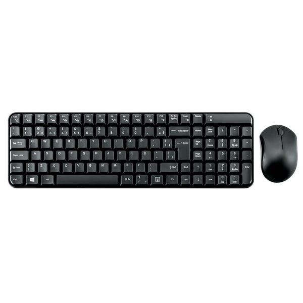 Imagem de Kit Teclado e Mouse Sem Fio 2.4Ghz Multimídia 1000Dpi USB Plug And Play Multilaser