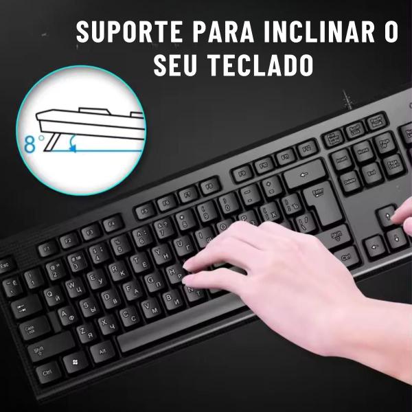 Imagem de Kit Teclado E Mouse Sem Fio 2.4ghz Usb Preto Gamer