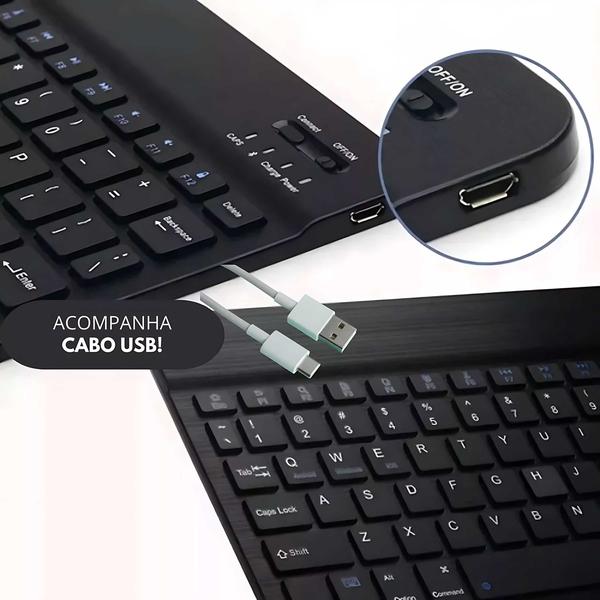 Imagem de Kit Teclado e Mouse Sem Fio Bluetooth 5.2  Compatível com Diversos Dispositivos  Original e Garantia