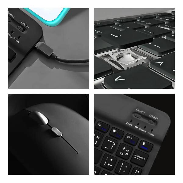 Imagem de Kit Teclado e Mouse Sem Fio Bluetooth Wireless Recarregável