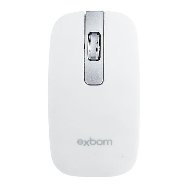 Imagem de Kit teclado e mouse sem fio Branco Exbom BK-S1000