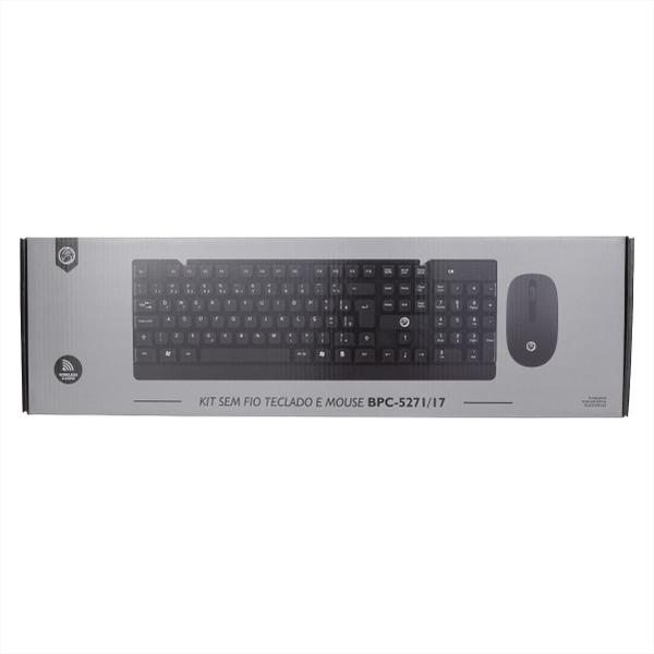Kit Teclado e Mouse sem Fio BrazilPC BPC-5271/17 - ABNT2 - 1200DPI