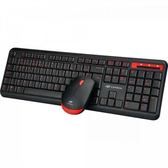 Imagem de Kit Teclado e Mouse Sem Fio C3 Tech K-W100BK