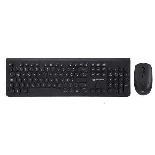 Imagem de Kit Teclado e Mouse Sem Fio C3Tech Preto K-W80BK