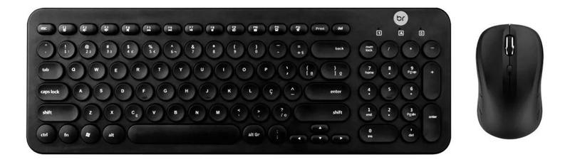 Imagem de Kit Teclado E Mouse Sem Fio Com Teclas Redondas Preto